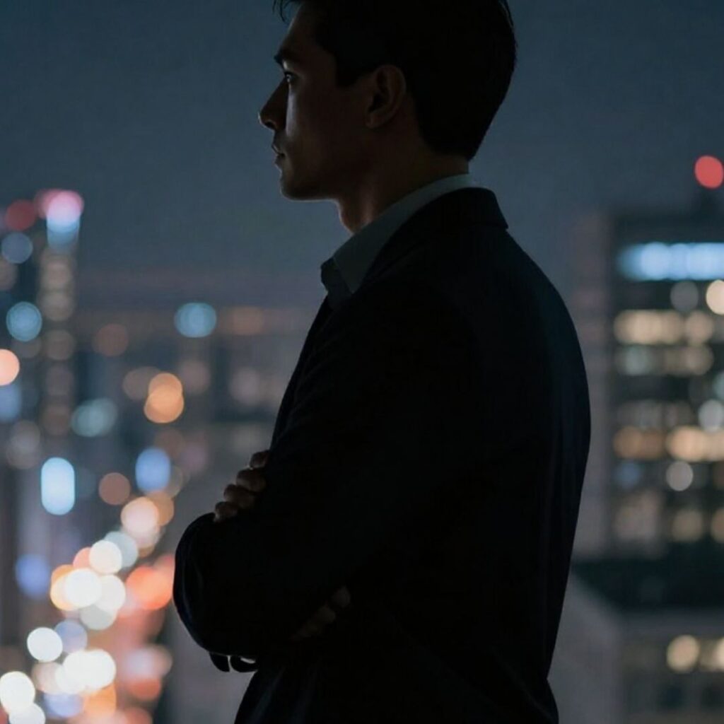 A silhouette representing a citizen standing on their rights during a legal encounter.